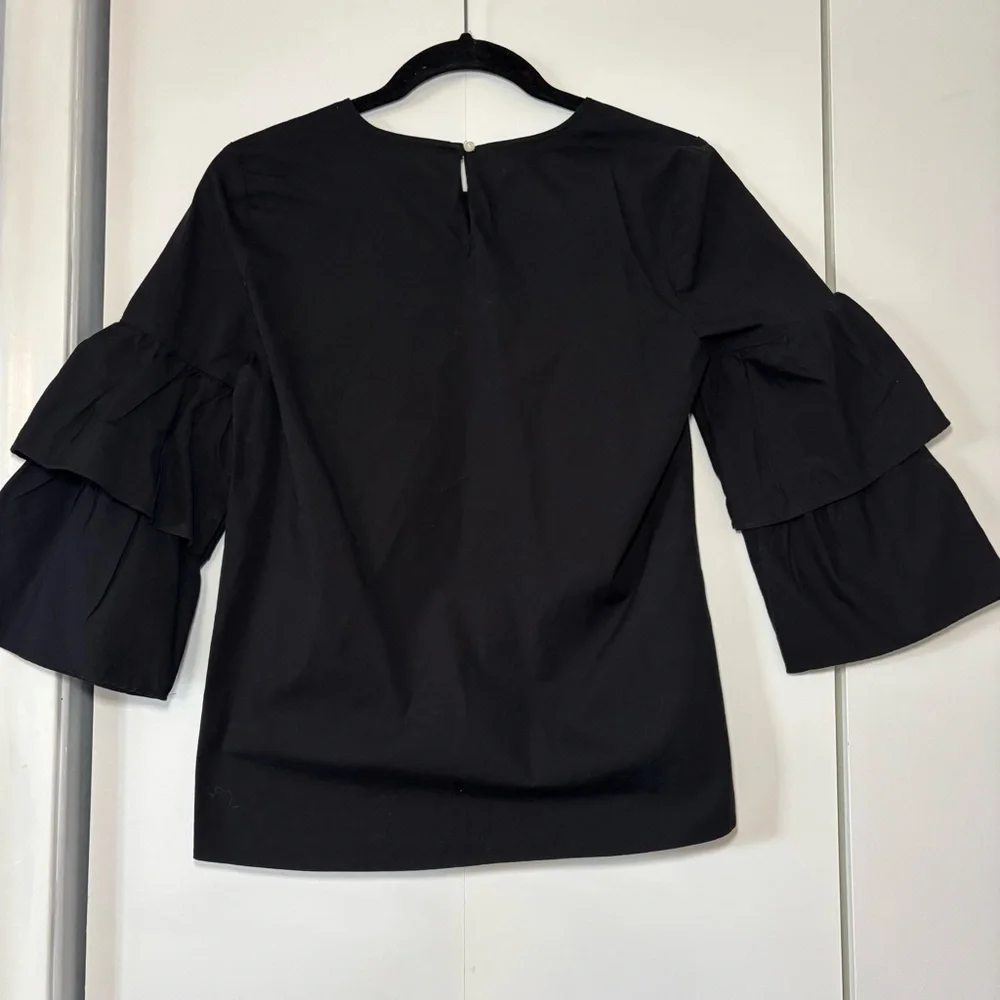 J.Crew Mercantile Women’s Tiered Bell Sleeve Blouse Black Size 4